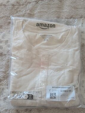 Amazon Essentials Cream Henley Shirt